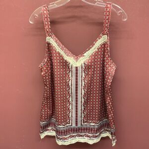 ⭐️M White House Black Market Red Patterned Camisole